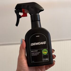 Lush Snowcake Body Spray in Black and Red